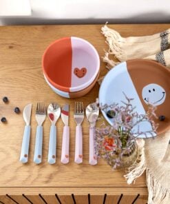 Lässig siliconen kom happy rascals heart lavender, siliconen kom, happy rascals, rood, roze, kinder kommetje, siliconen, heart lavender, lässig, wonderzolder.nl