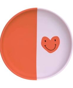 Lässig siliconen bord happy rascals heart lavender, siliconen bord, happy rascals, heart, hart, roze, rood, kinderbord, siliconen, heart lavender, lässig, wonderzolder.nl