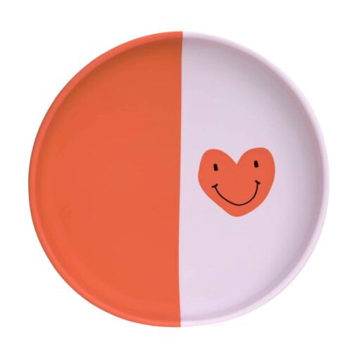 Lässig siliconen bord happy rascals heart lavender, siliconen bord, happy rascals, heart, hart, roze, rood, kinderbord, siliconen, heart lavender, lässig, wonderzolder.nl