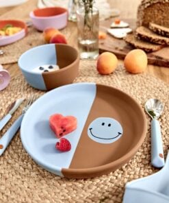 Lässig siliconen bord happy rascals smile sky blue, siliconen bord, happy rascals, smile, smiley, blauw, kinderbord, siliconen, smile sky blue, lässig, wonderzolder.nl