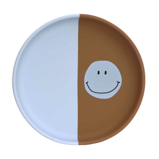 Lässig siliconen bord happy rascals smile sky blue, siliconen bord, happy rascals, smile, smiley, blauw, kinderbord, siliconen, smile sky blue, lässig, wonderzolder.nl