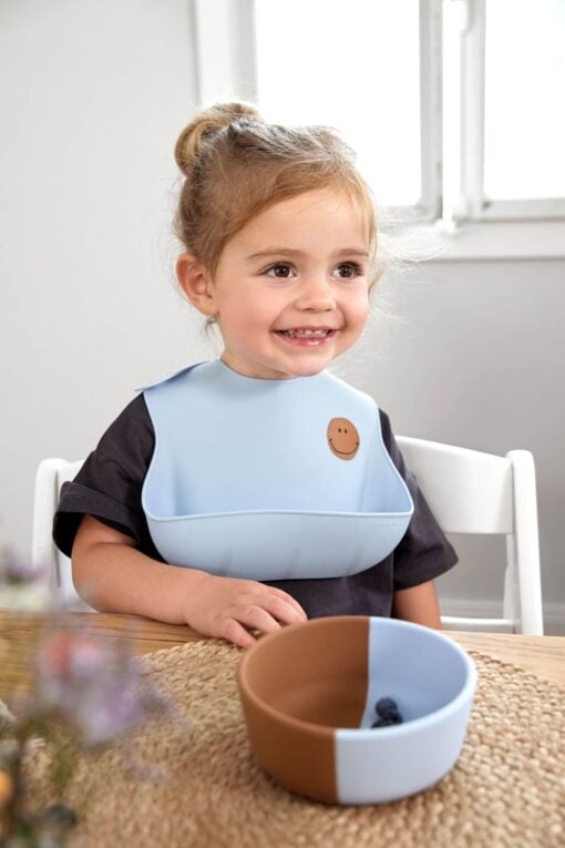 Lässig siliconen kom happy rascals smile sky blue, siliconen kom, happy rascals, smile, smiley, blauw, kinder kommetje, siliconen, smile sky blue, lässig, wonderzolder.nl