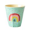 Rice beker funky rainbow, rainbow, regenboog, medium cup, melamine, kinderbeker, beker, RICE, wonderzolder.nl