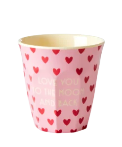 Rice beker Funky Hearts small, melamine, small cup, kinderbeker, beker, hearts, hartjes, RICE, wonderzolder.nl