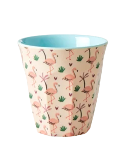 Rice beker Funky Flamingo small, melamine, small cup, kinderbeker, beker, flamingo, RICE, wonderzolder.nl