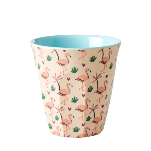 Rice beker Funky Flamingo small, melamine, small cup, kinderbeker, beker, flamingo, RICE, wonderzolder.nl