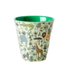 Rice beker funky jungle blue small, jungle, dierentuin, small cup, kinderbeker, beker, melamine, servies, kinderservies, RICE, wonderzolder.nl