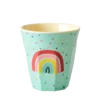 Rice beker funky rainbow small, rainbow, regenboog, small cup, melamine, kinderbeker, beker, RICE, wonderzolder.nl