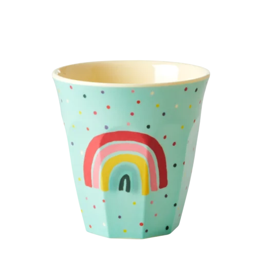 Rice beker funky rainbow small, rainbow, regenboog, small cup, melamine, kinderbeker, beker, RICE, wonderzolder.nl