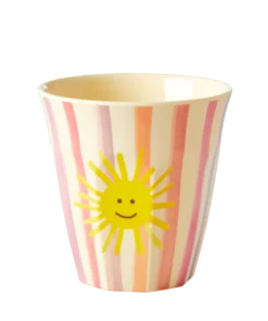 Rice beker small funky sun, small cup, kleine beker, kinderbeker, melamine, RICE, wonderzolder.nl