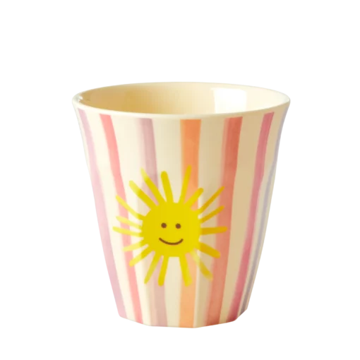 Rice beker small funky sun, small cup, kleine beker, kinderbeker, melamine, RICE, wonderzolder.nl