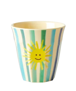 Rice beker funky sun small, small cup, kinderbeker, melamine, sun, zon, kinderservies, RICE, wonderzolder.nl