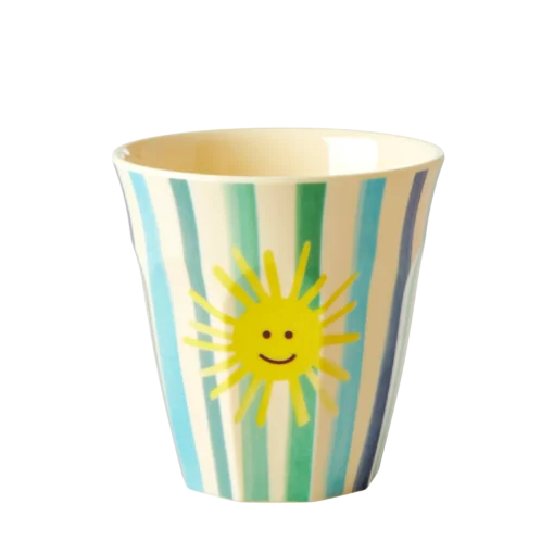 Rice beker funky sun small, small cup, kinderbeker, melamine, sun, zon, kinderservies, RICE, wonderzolder.nl