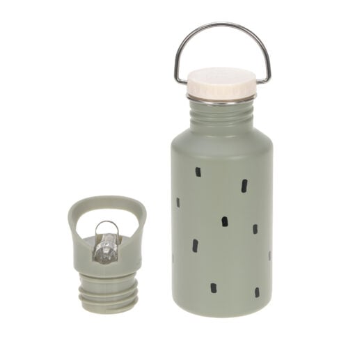 Lassig drinkfles happy prints light olive, drinkfles, sportfles, waterfles, light olive, happy prints, lassig, wonderzolder.nl