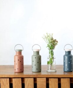 Lassig drinkfles happy prints light olive, drinkfles, sportfles, waterfles, light olive, happy prints, lassig, wonderzolder.nl