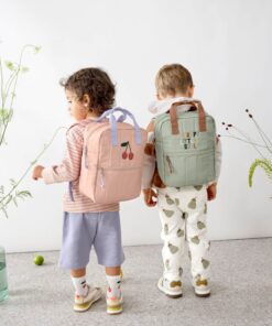 lassig mini square rugzak little gang cherry peach, rugzak, rugtas, kindertas, little gang, cherry peach, peach, cherry, lassig, wonderzolder.nl