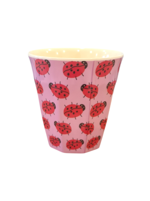Rice beker lovely ladybird small, small cup, melamine, kinderbeker, ladybird, lieveheerstbeestje, rice, wonderzolder.nl