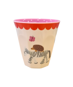 Rice beker sweet zebra small, small cup, melamine, kinderbeker, zebra, pink, roze, rice, wonderzolder.nl