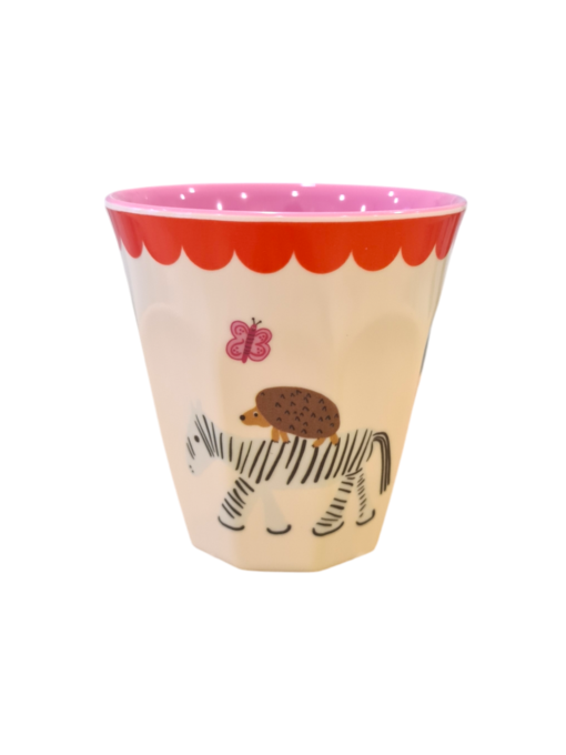 Rice beker sweet zebra small, small cup, melamine, kinderbeker, zebra, pink, roze, rice, wonderzolder.nl