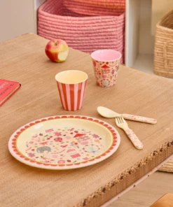 RICE kinderbord fun fair pink, kinderbord, kinderservies, melamine, pink, roze, kermis, fun, fair, rice, wonderzolder.nl