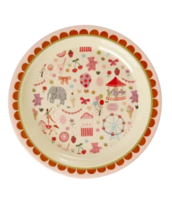RICE kinderbord fun fair pink, kinderbord, kinderservies, melamine, pink, roze, kermis, fun, fair, rice, wonderzolder.nl