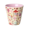 RICE beker Fun Fair Pink, medium cup, melamine, kinderbeker, kinderservies, roze, pink, kermis, fun, fair, rice, wonderzolder.nl