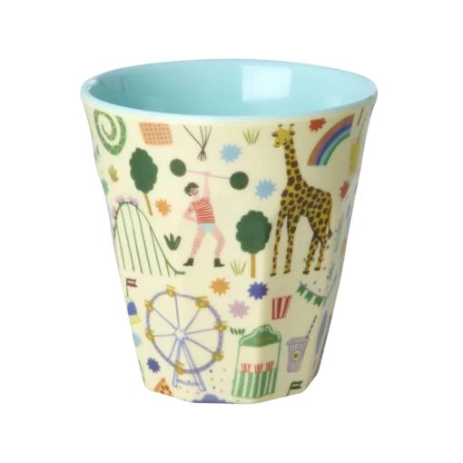 RICE beker Fun Fair Mint, medium cup, melamine, kinderbeker, kinderservies, mint, kermis, fun, fair, rice, wonderzolder.nl
