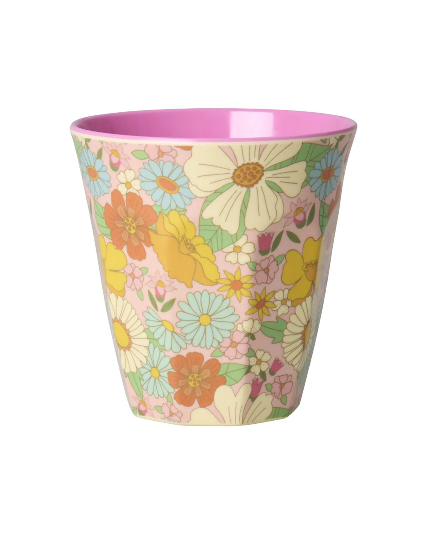 Rice beker flower power, medium cup, melamine, flower power, bloemen, kinderbeker, rice, wonderzolder.nl