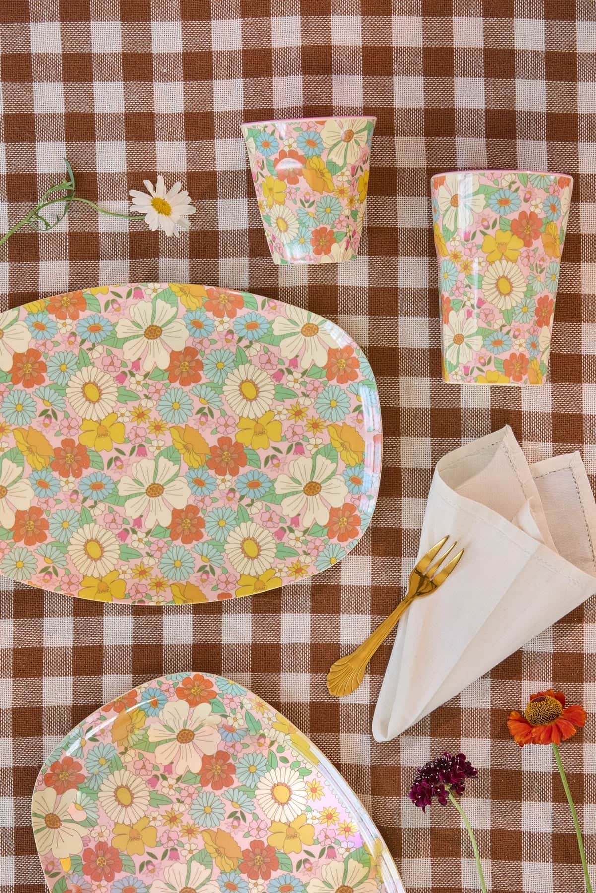 Rice beker flower power, medium cup, melamine, flower power, bloemen, kinderbeker, rice, wonderzolder.nl