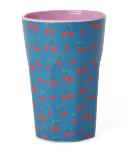 Rice beker cherry love large, cherry love, beker, melamine, large cup, kinderservies, rice, wonderzolder.nl