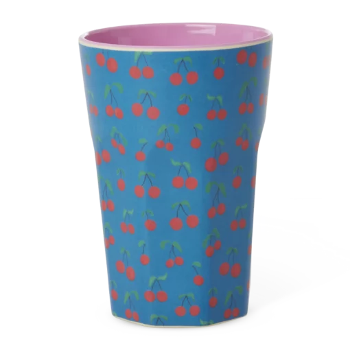 Rice beker cherry love large, cherry love, beker, melamine, large cup, kinderservies, rice, wonderzolder.nl