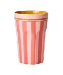 RICE beker Organic Stripes large, melamine, servies, large beker, tall, organic stripes, rice, wonderzolder.nl