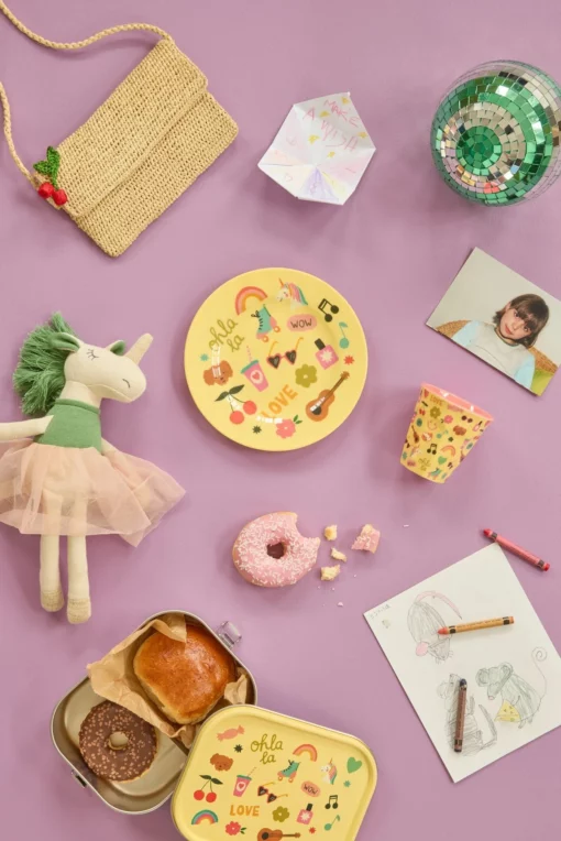 RICE bord Unicorn Love, melamine, servies, kinderbord, bord, kinderservies, unicorn, love, rice, wonderzolder.nl