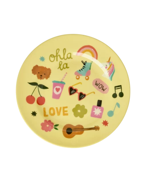 RICE bord Unicorn Love, melamine, servies, kinderbord, bord, kinderservies, unicorn, love, rice, wonderzolder.nl
