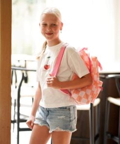 Engelpunt rugtas Sweet Peach, large, rugtas, rugzak, schooltas, perzik, roze, engelpunt, wonderzolder.nl