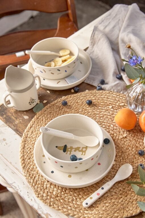 Lassig Kom Little Mateys Spicy Orange, kinderservies, kommetje, little mateys, spice orange, hondje, lassig, wonderzolder.nl