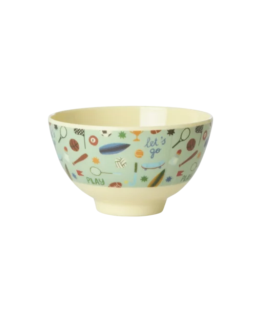 RICE kommetje Sports, melamine, servies, kinderservies, kommetje, small bowl, sport, rice, wonderzolder.nl