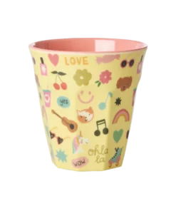 RICE beker Unicorn Love, melamine, medium cup, beker, kinderbeker, kinderservies, unicorn, love, rice, wonderzolder.nl