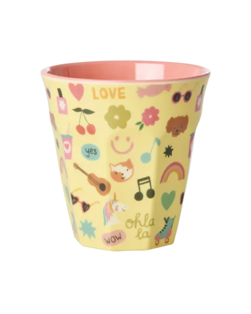 RICE beker Unicorn Love, melamine, medium cup, beker, kinderbeker, kinderservies, unicorn, love, rice, wonderzolder.nl