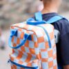 Engelpunt rugzak Sticky Orange, large, rugtas, rugzak, schooltas, blauw, oranje, engelpunt, wonderzolder.nl