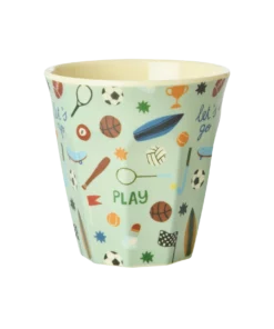 RICE beker Sports, melamine cup, medium, beker, kinderbeker, sport, sports, jongens, rice, wonderzolder.nl