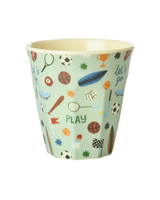 RICE beker Sports, melamine cup, medium, beker, kinderbeker, sport, sports, jongens, rice, wonderzolder.nl