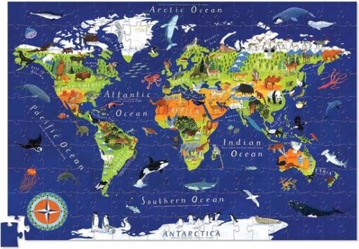 Crocodile Creek puzzel en poster Wereld - 200 stukjes - Afbeelding 2