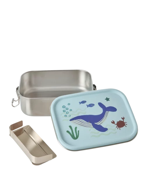 RICE lunchbox Blue Ocean, lunchbox, broodtrommel, blue, blauw, ocean, zeedieren, rice, wonderzolder.nl