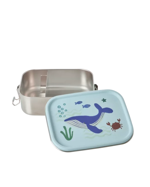RICE lunchbox Blue Ocean, lunchbox, broodtrommel, blue, blauw, ocean, zeedieren, rice, wonderzolder.nl