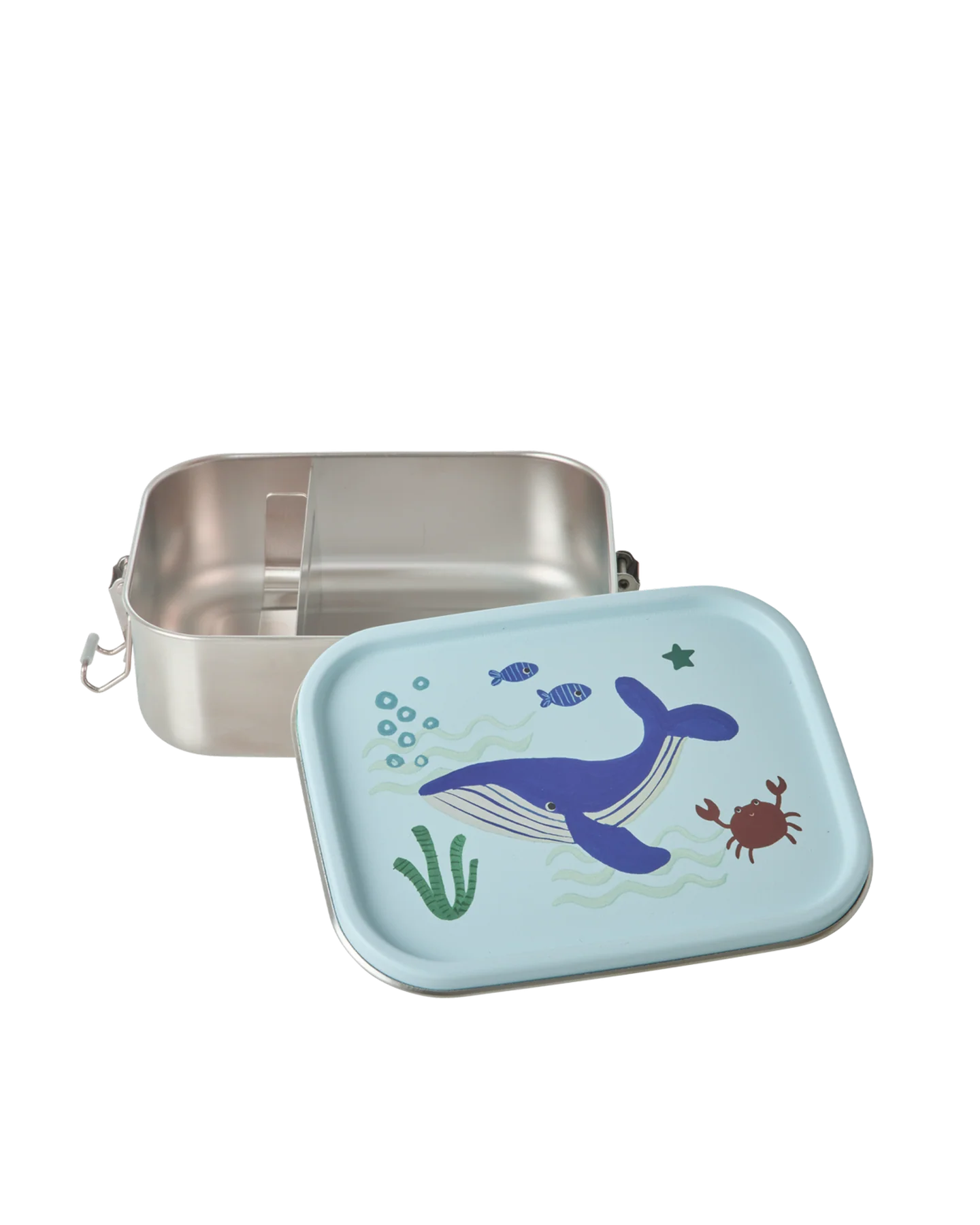RICE lunchbox Blue Ocean, lunchbox, broodtrommel, blue, blauw, ocean, zeedieren, rice, wonderzolder.nl