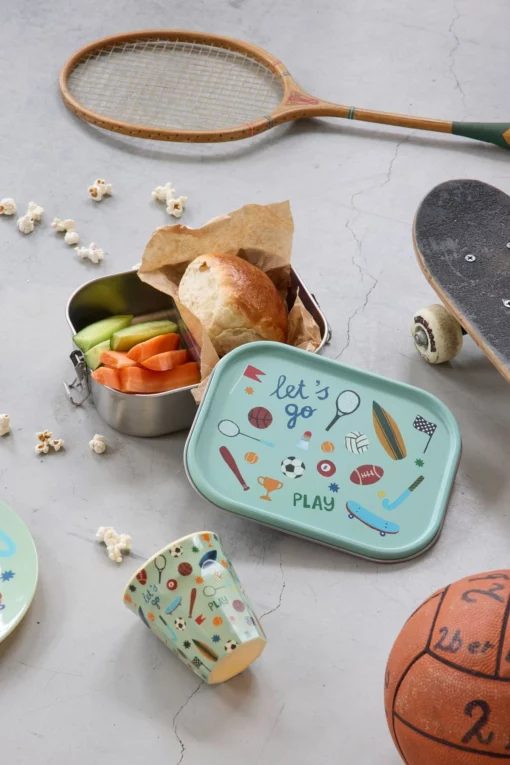 RICE Lunchbox sports, lunchbox, broodtrommel, sport, blauw, basisschool, rice, wonderzolder.nl