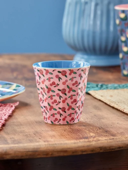 Rice beker a rose is a rose, medium cup, melamine, beker, kinderbeker, rose, a rose is a rose, rice, wonderzolder.nl