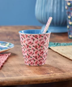 Rice beker a rose is a rose, medium cup, melamine, beker, kinderbeker, rose, a rose is a rose, rice, wonderzolder.nl