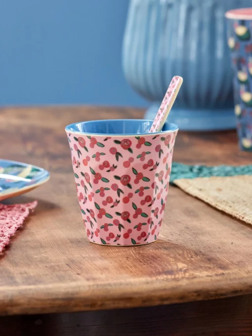Rice beker a rose is a rose, medium cup, melamine, beker, kinderbeker, rose, a rose is a rose, rice, wonderzolder.nl